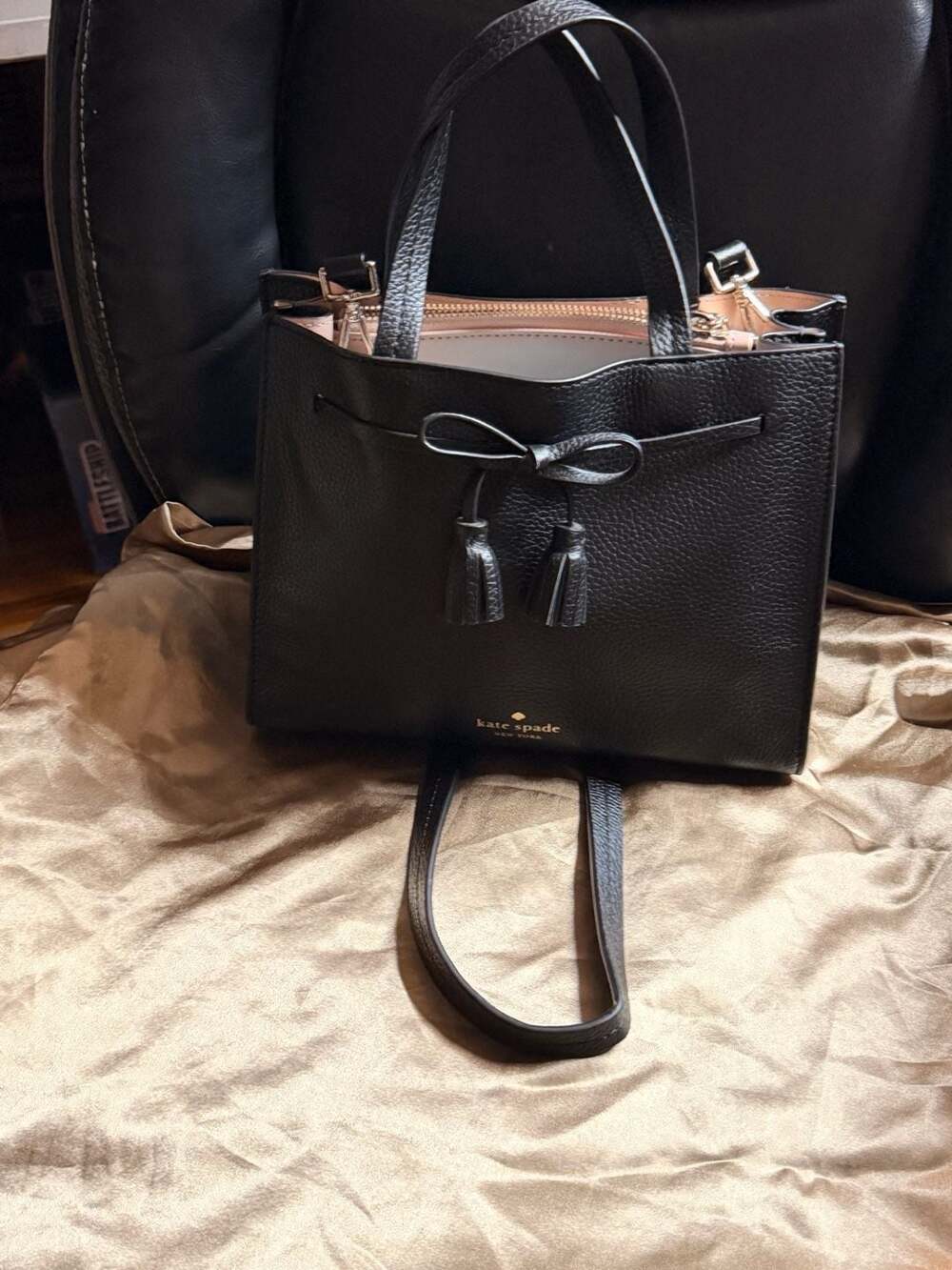 Kate Spade Hayes Street Sam Ladies Medium Black Leather Crossbody PXRU9180001